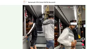 VIDEO | Un tânăr defilează cu o baionetă într-un autobuz din Capitală. „Fain în STB”