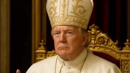 Donald Trump a publicat un portret cu el îmbrăcat în papă, iar americanii s-au înfuriat: „Domnule președinte, v-ați pierdut mințile?”