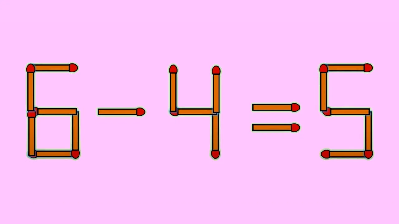 TEST IQ | 6 - 4 = 5 este greșit. Mutați un chibrit, pentru a transforma egalitatea într-una corectă