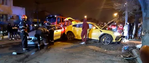 UPDATE Bolidul, filmat în trafic de un alt șofer cu ceva timp înaintea poducerii accidentului / Mașină de aproape 300.000 mii euro, distrusă pe străzile din Capitală în urma unui accident / Cui i-ar aparține - FOTO 
