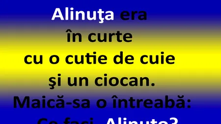 Bancul nopții | Alinuța stă în curte, cu un ciocan