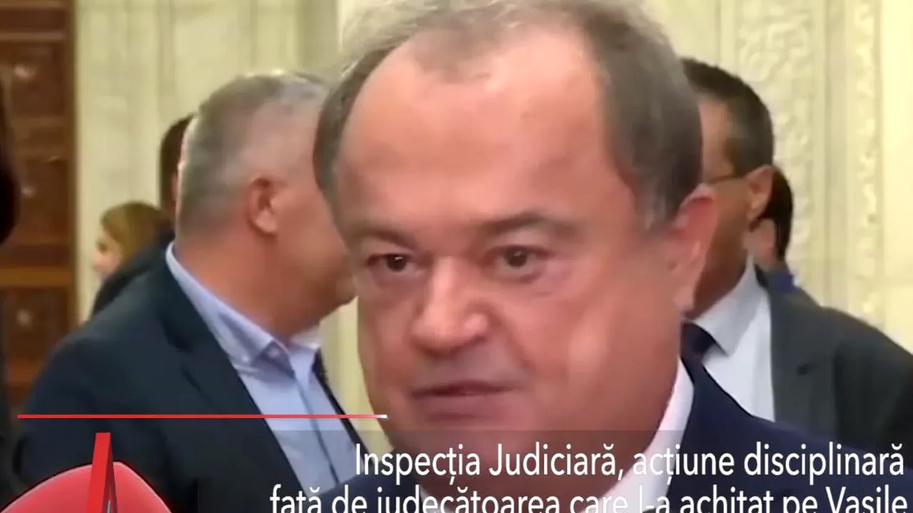 Inspecția Judiciară, acțiune disciplinară față de judecătoarea care l-a achitat pe Vasile Blaga