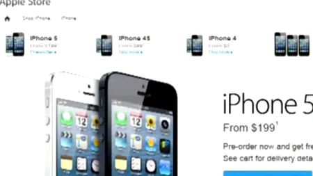 Primele IPHONE 5 de la APPLE s-au vândut de 20 de ori mai repede decât IPHONE 4 și IPHONE 4S. Site-ul APPLE a căzut din cauza precomenzilor la IPHONE 5. VIDEO