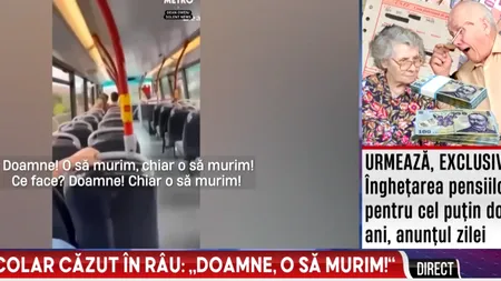 Momentul în care un autobuz școlar se prăbușește într-un râu din Anglia: „Doamne, o să murim cu toții”