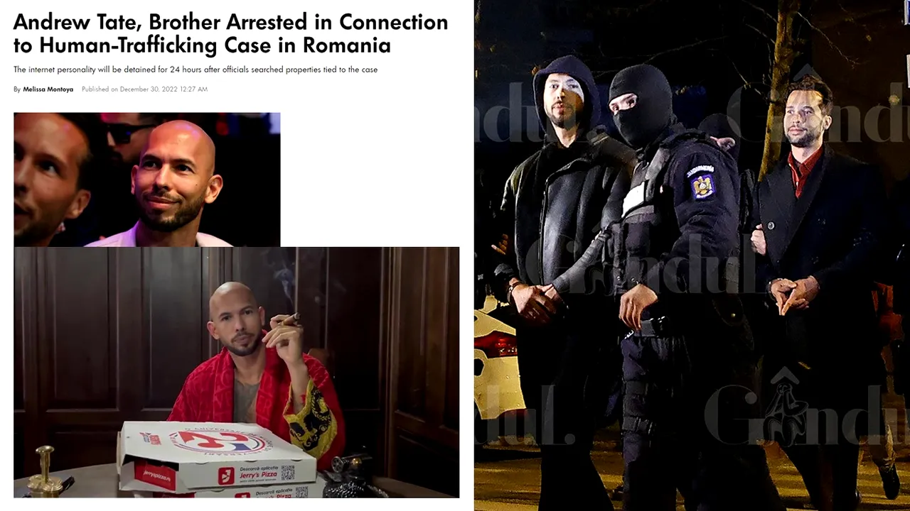 EXCLUSIV | Presa britanică „fabulează” în privința capturării fraților Tate. Cei doi au fost filați luni de zile în baza unor mandate de măsuri specifice