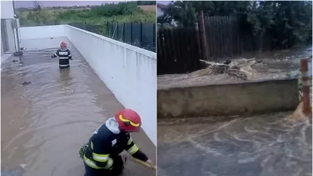 Codul roșu de inundații a făcut prăpăd în Prahova. Casele localnicilor au ajuns sub ape, după furtună. Intervenție majoră a pompierilor