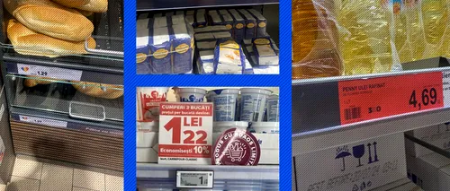 FOTO | Produsele pe care Guvernul le-a vrut cele mai ieftine sunt evidențiate în magazine. Cum pot fi recunoscute cele 14 alimente cu preț redus