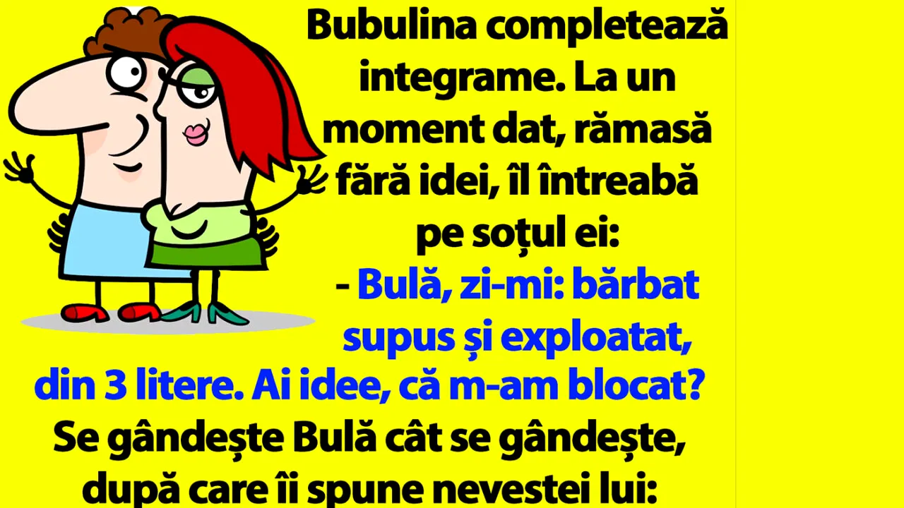 BANC | Bubulina completează integrame: 
