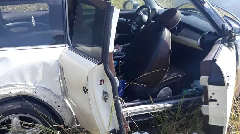 Accident pe Autostrada Soarelui, pe sensul spre București: O mașină s-a răsturnat. Trei persoane au fost rănite