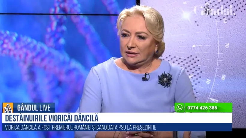 Viorica Dăncilă, în direct la GÂNDUL LIVE: Alegerile parlamentare, o provocare pentru PSD / Liviu Dragnea este împotriva mea din cauză că am avut curaj să spun „NU”