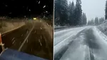 Ninge ca-n povești pe Transalpina și Transfăgărășan. Utilajele intervin ca în plină iarnă