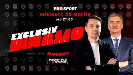 EXCLUSIV DINAMO, miercuri, de la ora 21. Invitatul ediției este Eugen Voicu, președintele consiliului de administrație Red&White