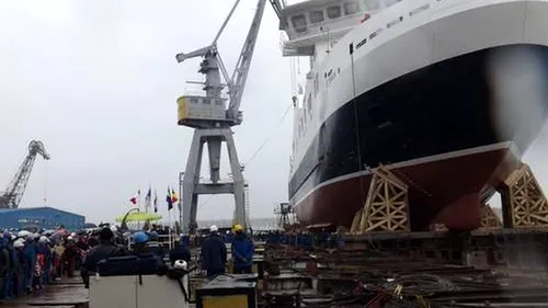 Primul feribot construit la Șantierul Naval Damen din Galați a fost lansat la apă. Unde va fi exploatată nava