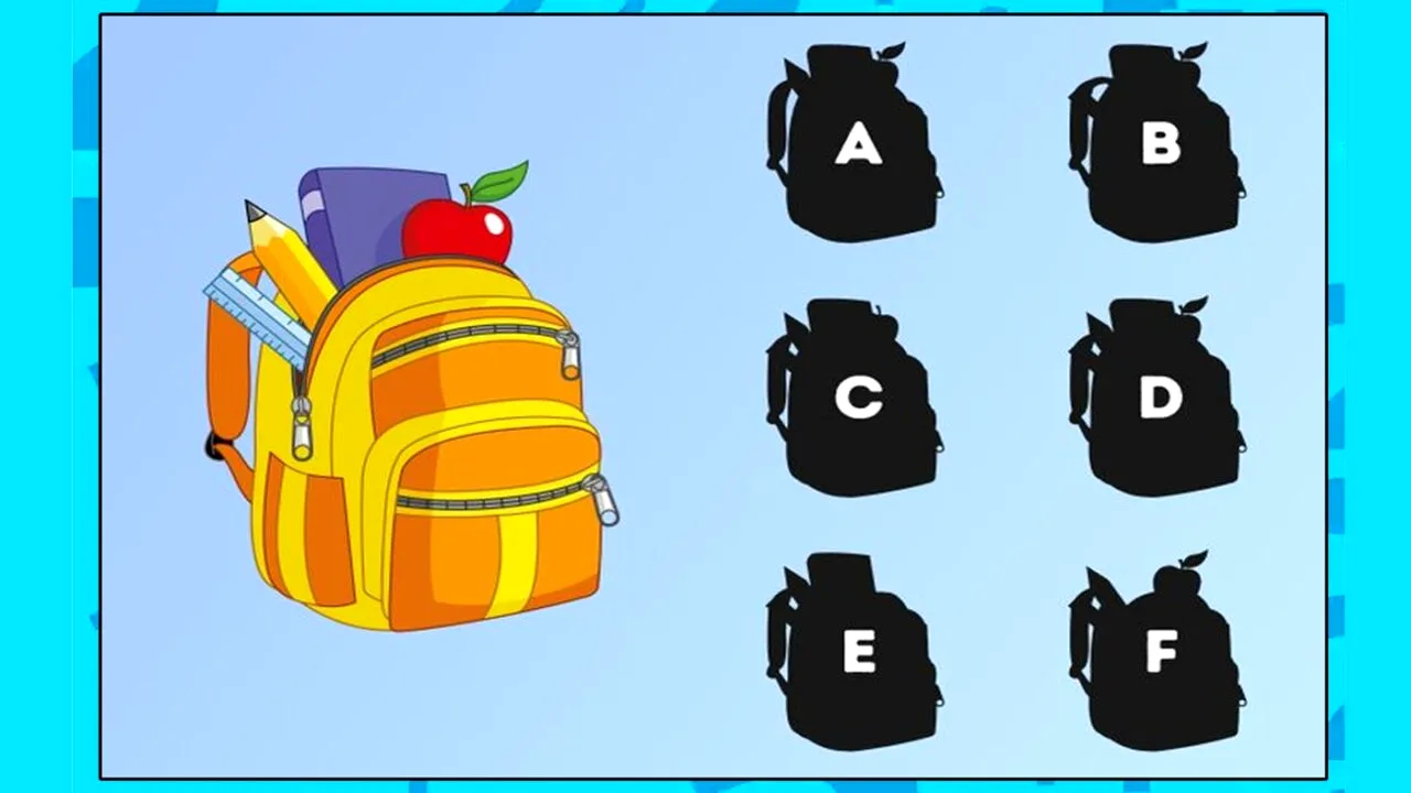 TEST de perspicacitate | Care este umbra corectă a rucsacului din imagine?