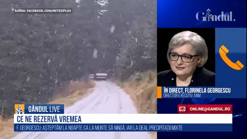 GÂNDUL LIVE. Florinela Georgescu, director executiv ANM: Procesul de răcire a vremii va continua | VIDEO