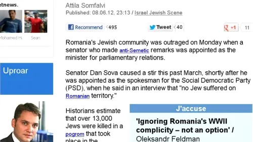 Comunitatea evreiască, despre numirea lui Dan Șova în funcția de ministru: Doar în România poți să negi Holocaustul și apoi să fii numit ministru