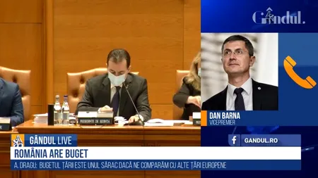 GÂNDUL LIVE. Vicepremierul Dan Barna: „Construcția bugetului nu a fost ușoară / La fel de importante vor fi lunile viitoare”