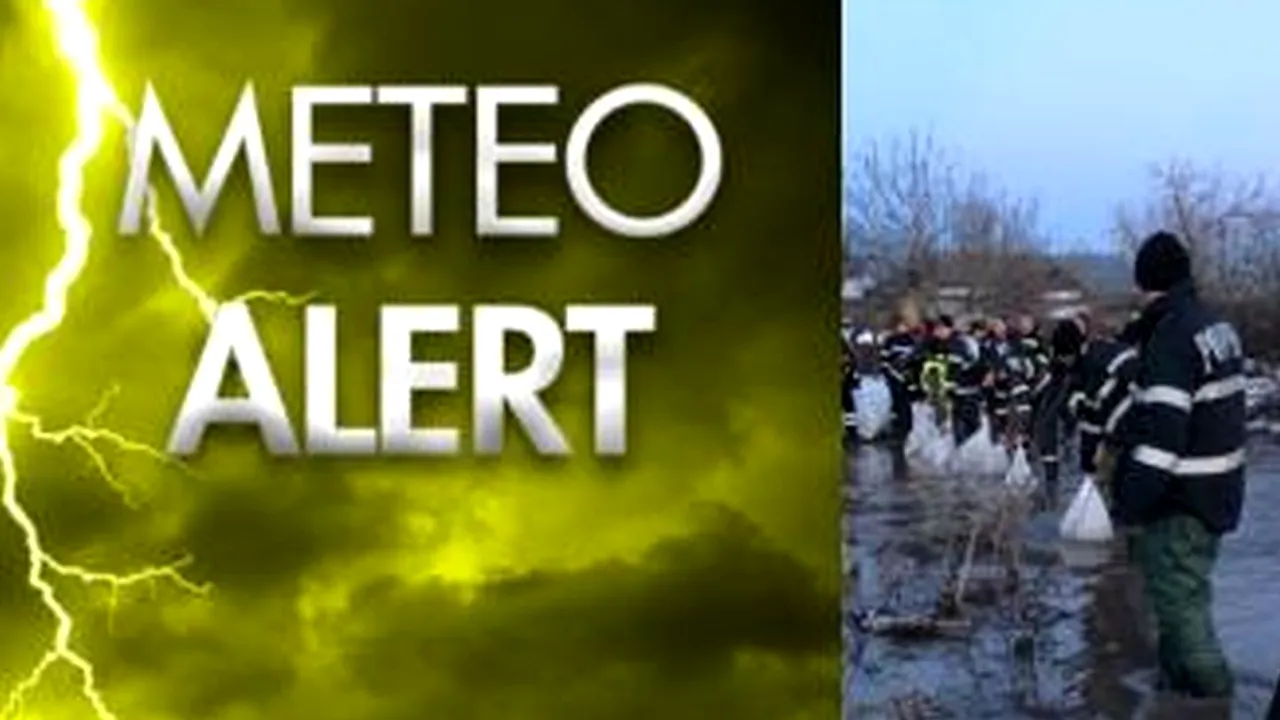 ALERTĂ METEO. Cod portocaliu de inundații pe râuri din două județe