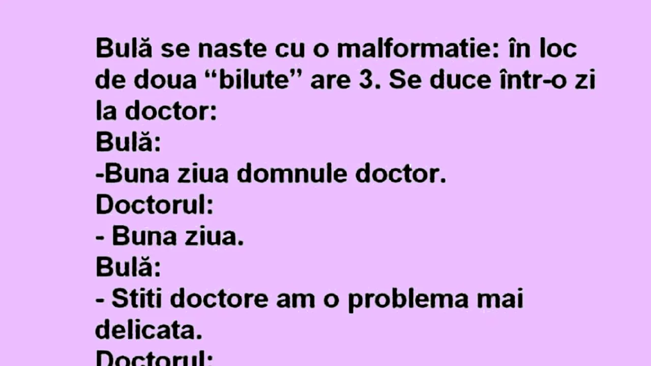 BANCUL ZILEI | Bulă se naște cu o malformație