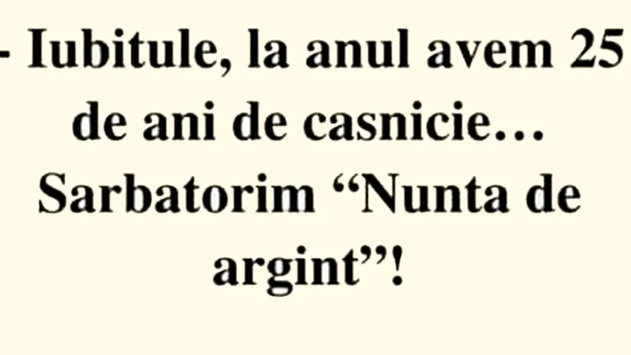BANCUL de sâmbătă | Ce urmează după nunta de argint