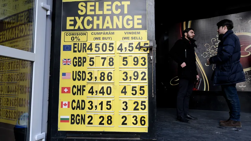 Euro a crescut cu 1 ban, iar francul elvețian cu peste 3 bani
