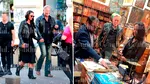 Solistul Metallica, la plimbare prin centrul Capitalei înaintea concertului de mâine. A fost surprins alături de logodnică într-un anticariat faimos