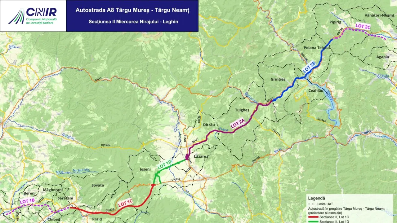 CNIR: Segmentul Joseni-Ditrău al Autostrăzii ,,Unirii”- A8 a fost atribuit