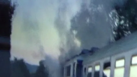 Incendiu la locomotiva unui tren internațional care venea de la Budapesta