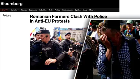 Cum relatează presa externă de la protestul violent al fermierilor din Piața Victoriei. Ce titrează Bloomberg și AP