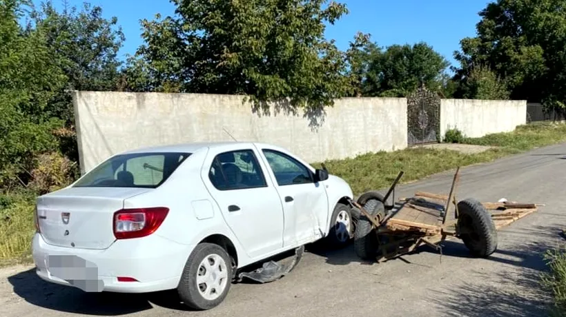 Căruțaș de 16 ani, lovit de un șofer care nu i-a acordat prioritate pe un drum din județul Ialomița