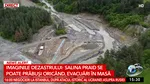 Imaginile dezastrului: Salina Praid se poate prăbuși oricând, iar zeci de oameni au fost evacuați în urma inundațiilor