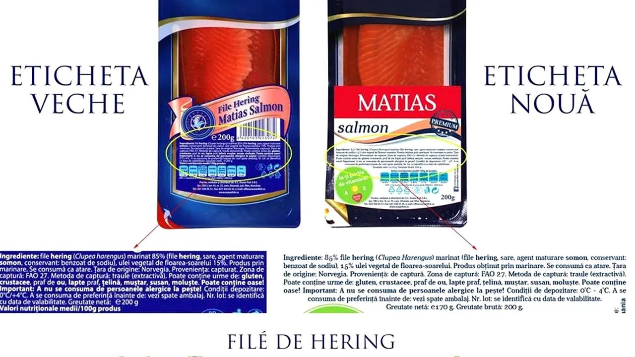File de hering vândut la Mega Image ca somon de Ocean Fish SRL