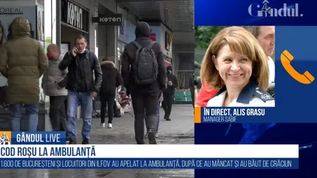 GÂNDUL LIVE. Alis Grasu, managerul SABIF: „De sărbători apar două agresiuni asupra organismului: bucatele tradiționale și alcoolul” / Despre pandemie: „Vaccinul, o rază de soare după multe luni de disperare”