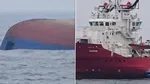 Primele imagini cu nava lovită de drone în Marea Neagră, la 24 de kilometri de Constanța