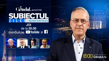 „Subiectul Zilei cu Răzvan Dumitrescu” începe joi, 17 septembrie, de la ora 20:30, live pe Gândul. Detalii exclusive despre soarta țării. Cine îl trimite pe Bolojan acasă?