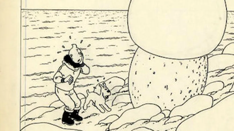Coperta originală a unei reviste cu Tintin, scoasă la vânzare pentru un preț incredibil