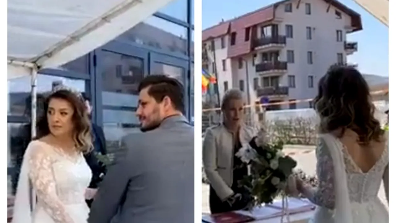 VIDEO Doi tineri din Cluj au făcut nuntă, respectând Ordonanța Militară. Au participat doar opt persoane