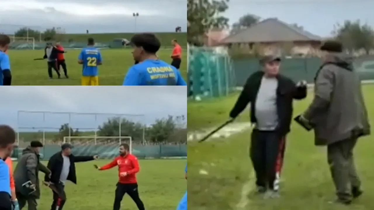 Scene incredibile în Satu Mare! Un arbitru a fost fugărit cu maceta pe teren, după un penalty dictat într-un meci din Liga a 4-a