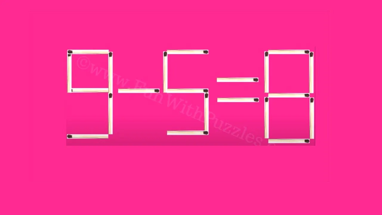 TEST IQ cu chibrituri | Mutați un singur băț pentru a corecta egalitatea 9-5=8