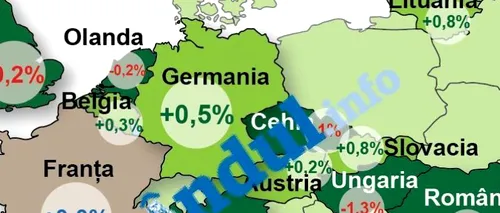 HARTA RECESIUNII ÎN EUROPA. Cum au evoluat economiile din Uniunea Europeană la începutul anului 2012
