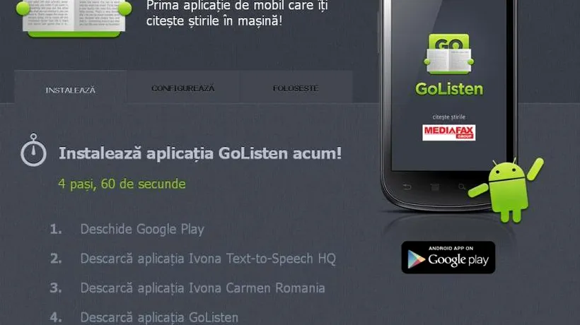 Mediafax Group lansează Go Listen, prima aplicație de mobil care îți citește știrile 