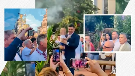 George Simion și-a sărbătorit ziua de naștere în curtea partidului, printre voievozi, artificii și în uralele membrilor AUR