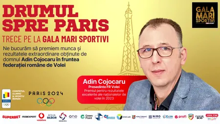 VIDEO | Adin Cojocaru a primit Premiul de Excelență la Gala Mari Sportivi pentru un an 2023 cu mari succese în volei!
