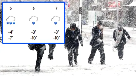 Orașele din România în care va ninge 3 zile fără oprire, începând de astăzi. Anunțul făcut de meteorologii ACCUWEATHER