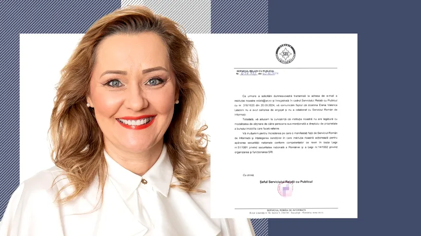 SRI: Elena Lasconi nu a fost ANGAJATA sau colaboratoarea Serviciului de Informații / Lasconi: Este o onoare să îți slujești așa țara