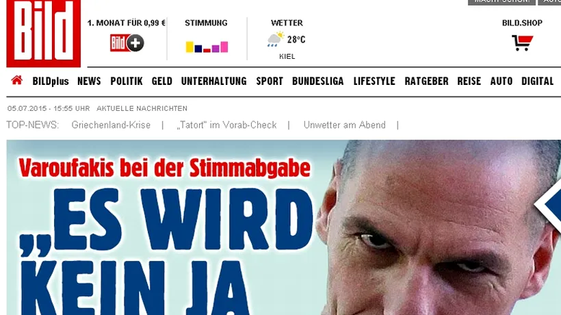 89% dintre germani spun ''NU'' Greciei, conform unui ''referendum'' al revistei Bild