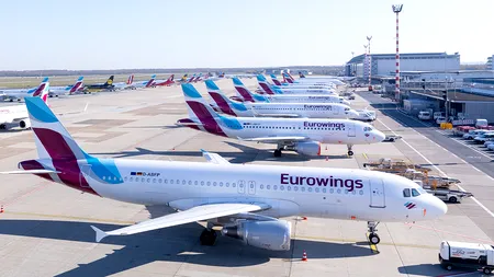 Angajații de la Eurowings, divizia low-cost de la Lufthansa, vor fi in grevă trei zile. Compania aeriană operează zboruri și din România