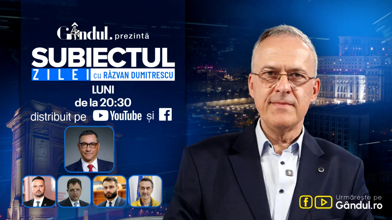 „Subiectul Zilei” cu Răzvan Dumitrescu începe luni, 03 august, de la ora 20:30, live pe Gândul. Victor Ponta, dezvăluiri despre măsurile care au distrus România