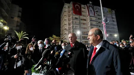 Președintele Turciei, vizită în Ciprul de Nord. Erdogan propune o soluție cu două state în insulă