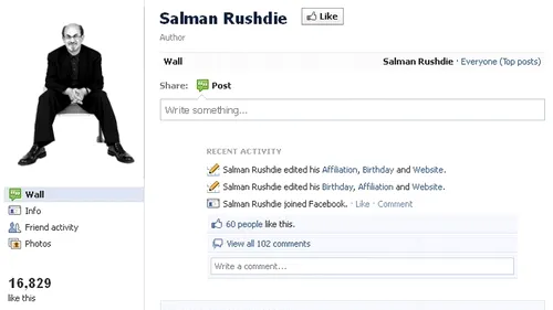 Salman Rushdie, în RĂZBOI CU FACEBOOK. Dragă Facebook, e RIDICOL...